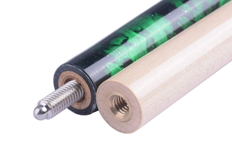 AB Earth 58" Pool Cue/Pool Stick Ergonomic Design Hardwood Canadian Maple 13mm Tip 18-21oz Billiard Cue B1SN, Green 19oz - Image 5